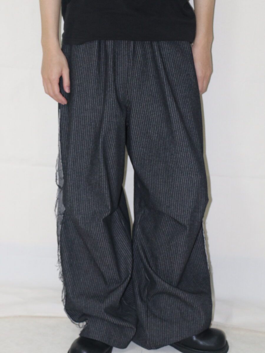 Nix | 🇰🇷 不修邊剪裁打褶長褲