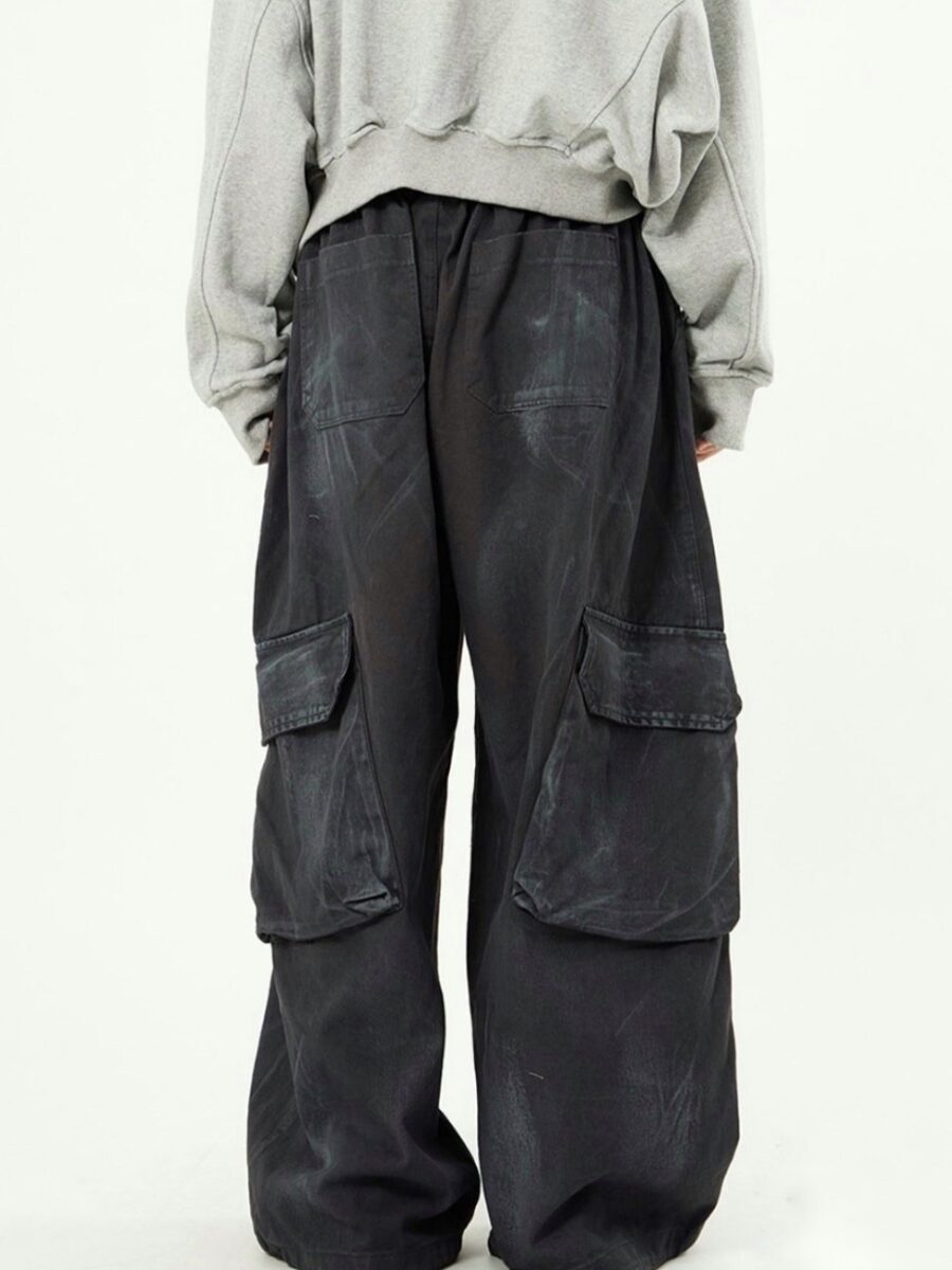 Nix | 🇰🇷RAUCOHOUSE 髒髒後大口袋抽繩 寬鬆工作褲