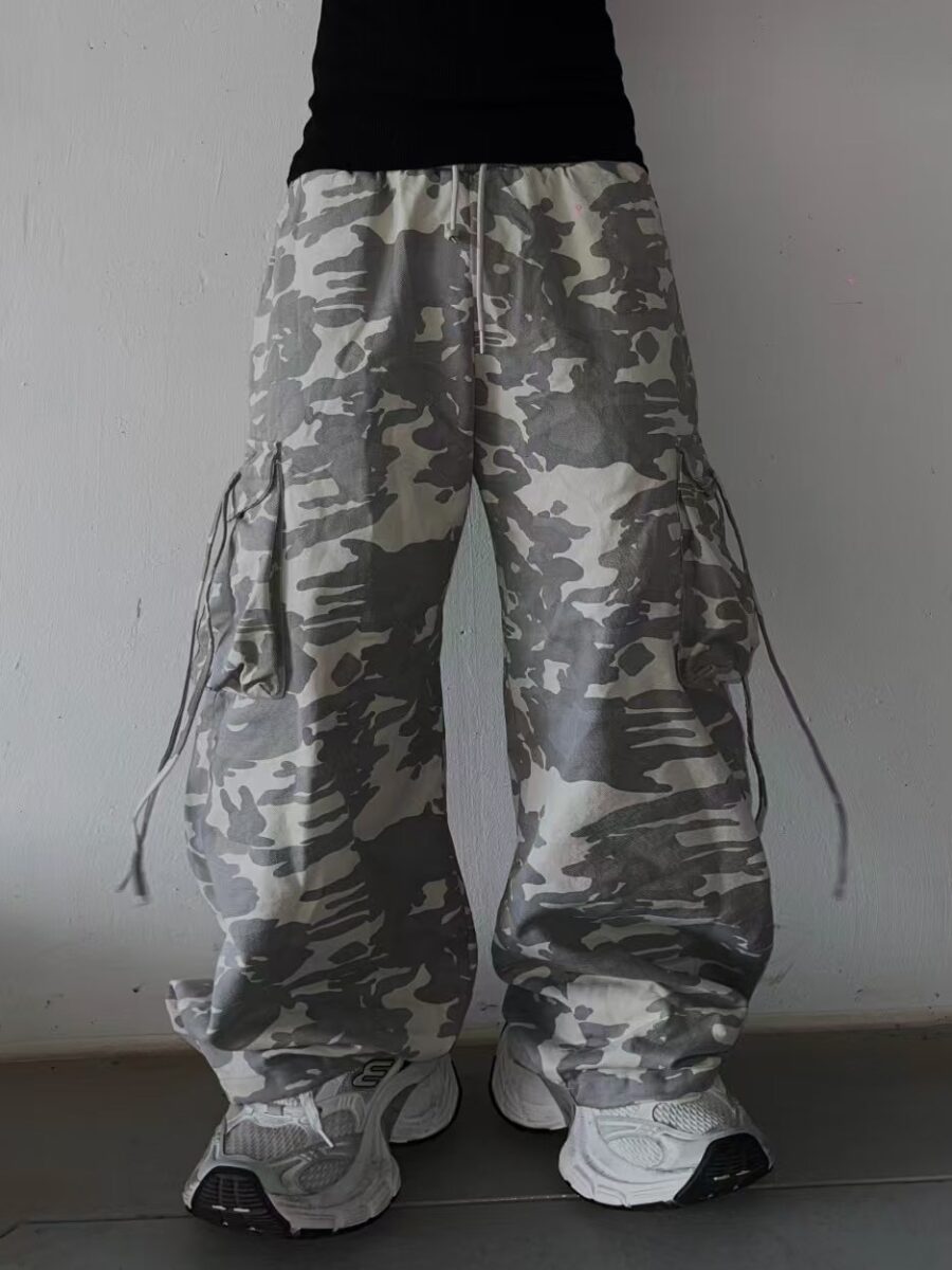 Nix | 🇰🇷 灰白迷彩 戰術抽繩褲