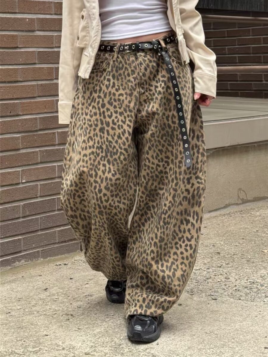 Nix | 🇰🇷 時尚街頭 繭型豹紋褲