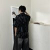 Nix | 🇰🇷 渲染抽刷感 簍空針織襯衫