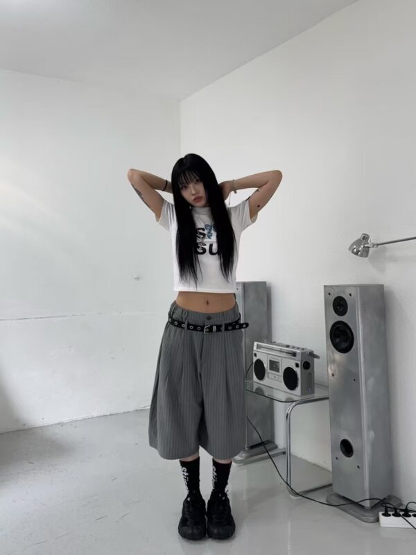 Nix | 🇰🇷 質感條紋 西裝七分褲