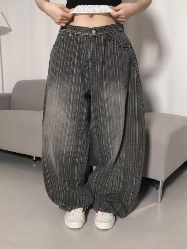 Nix | 🇰🇷 霧染條紋刷色 水洗牛仔褲