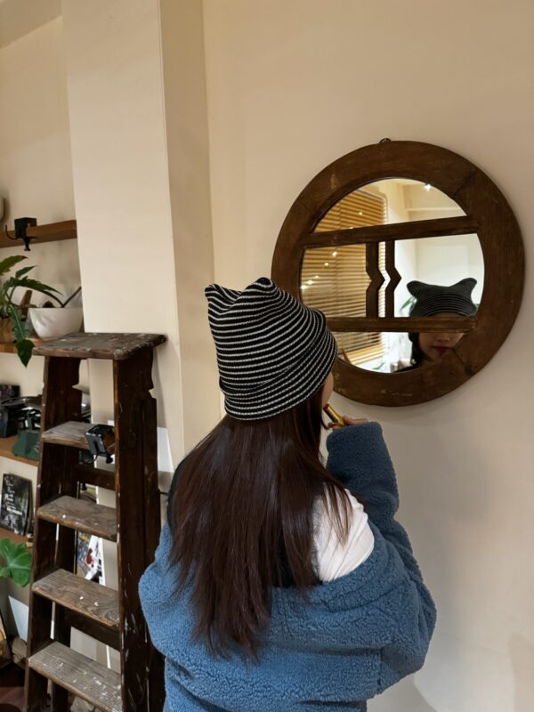 Nix | 🇰🇷條紋 小惡魔 貓耳 針織毛帽