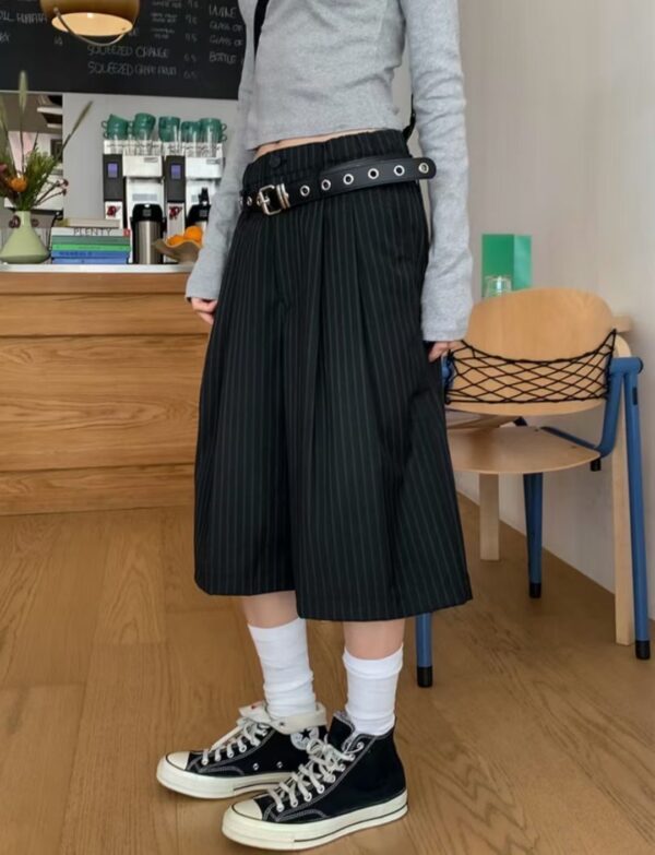 Nix | 🇰🇷 質感條紋 西裝七分褲