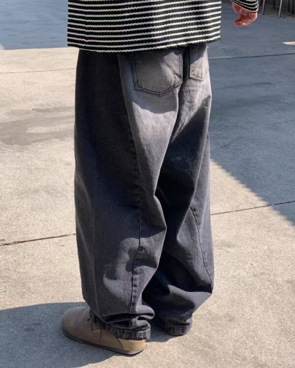 Nix | 🇰🇷 經典簡約刷色闊腿牛仔褲