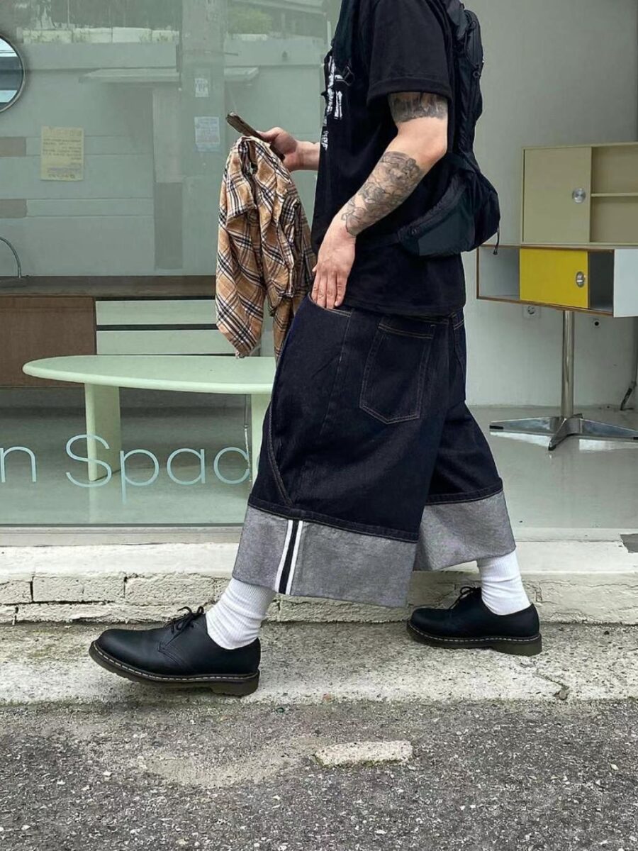 Nix | 🇰🇷 反折丹寧七分褲