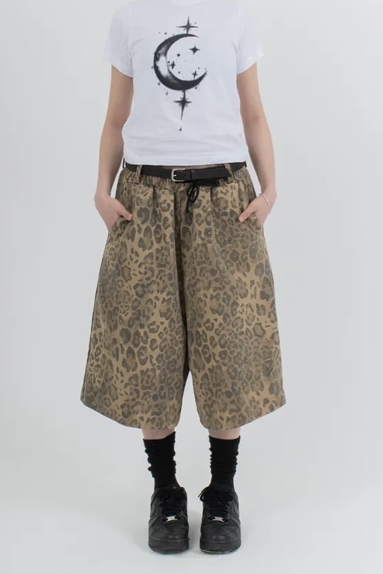 Nix | 🇰🇷 霧霾豹紋七分短褲