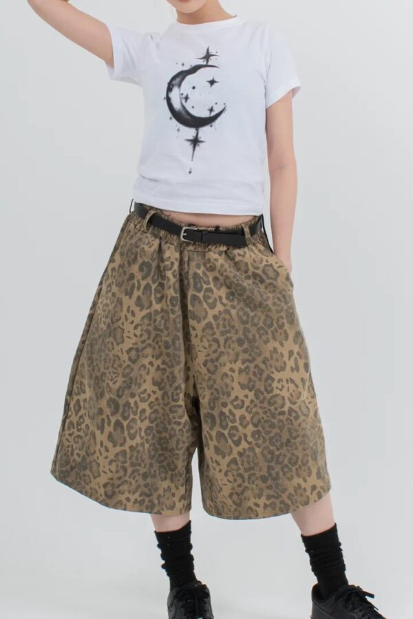 Nix | 🇰🇷 霧霾豹紋七分短褲