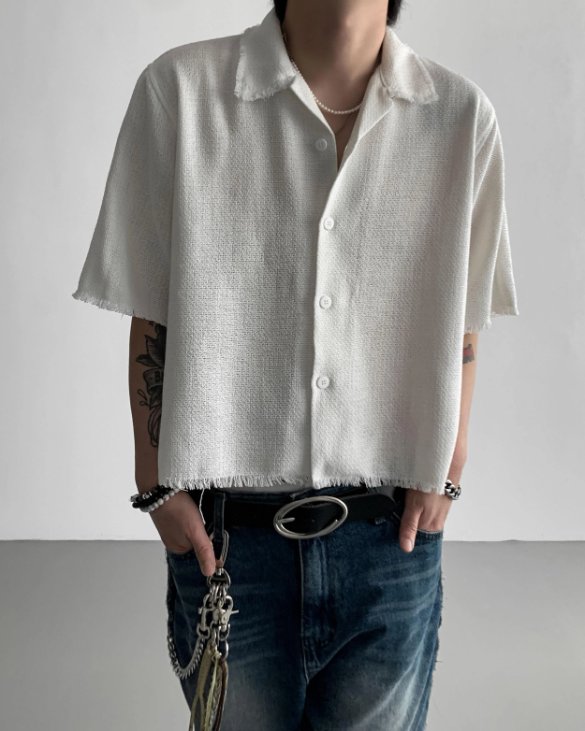 Nix｜🇰🇷 小香風流蘇短版襯衫