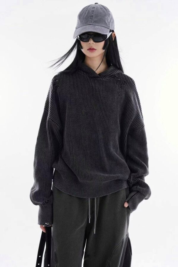Nix | 🇰🇷RAUCOHOUSE 針織破壞連帽上衣