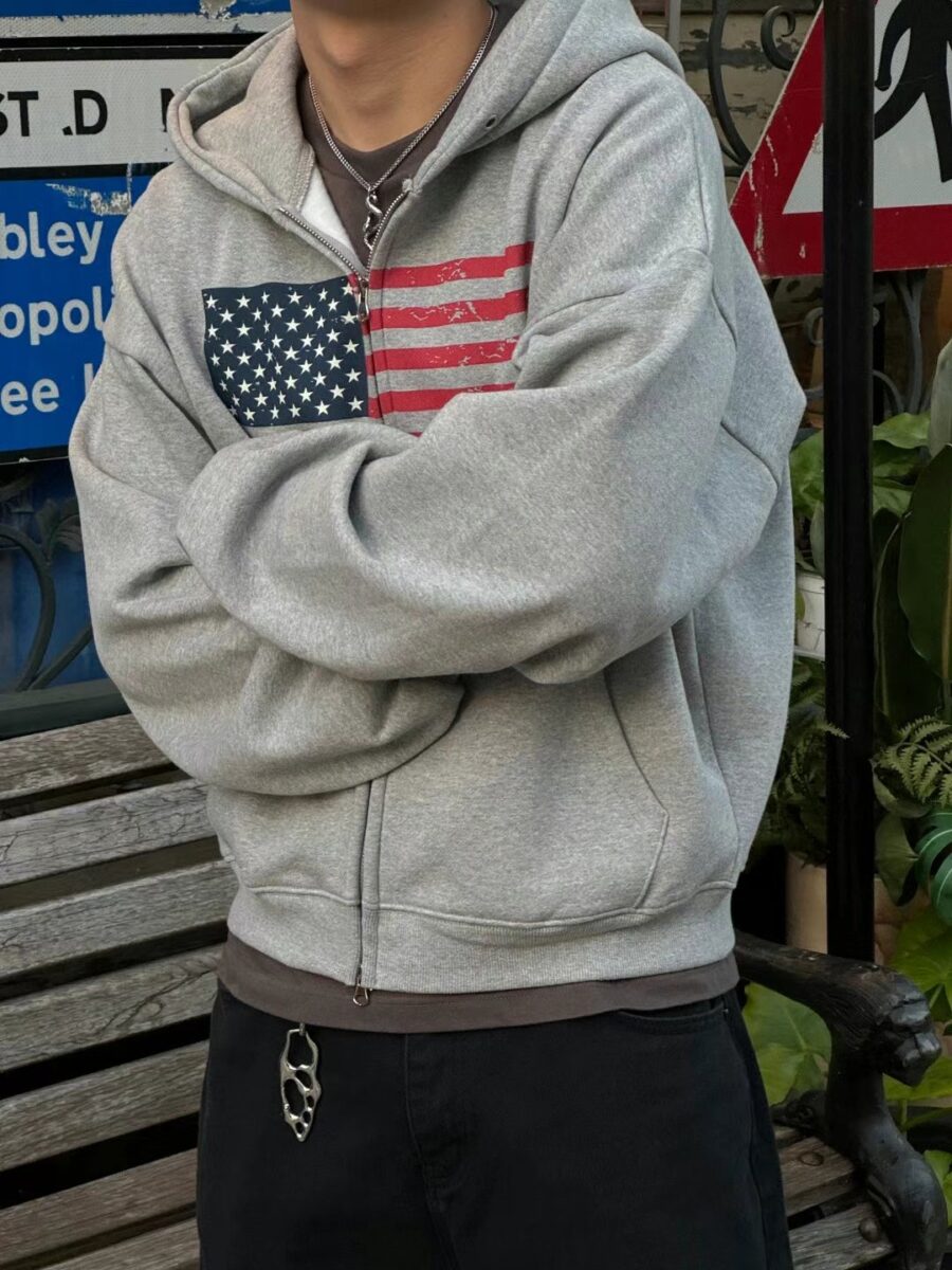 Nix｜🇰🇷 殘碎美國 寬短版連帽外套