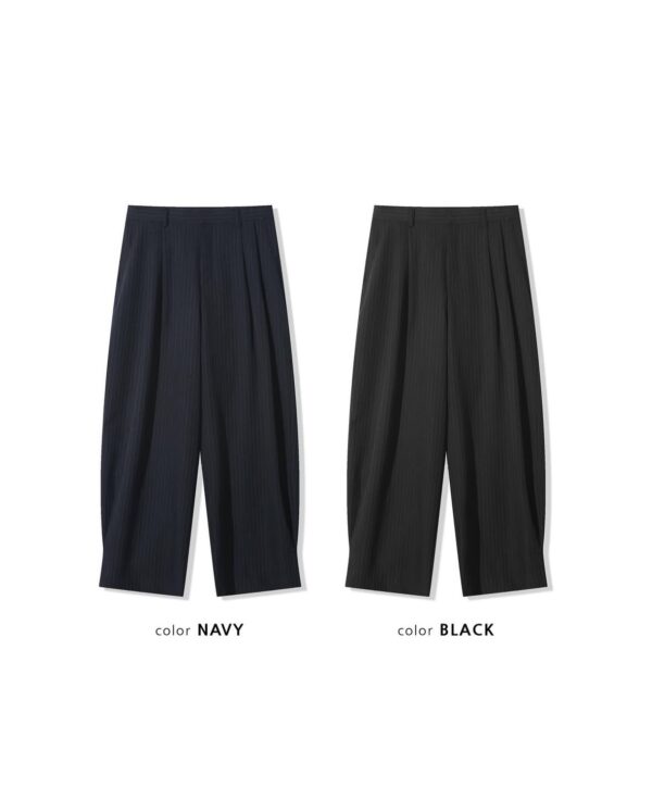 Nix | 🇰🇷 簡約條紋摺線長褲