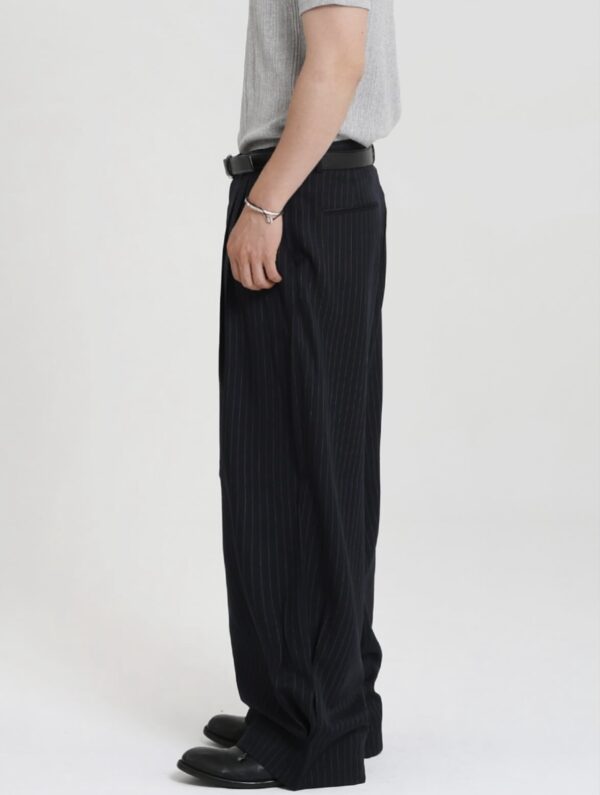 Nix | 🇰🇷 簡約條紋摺線長褲