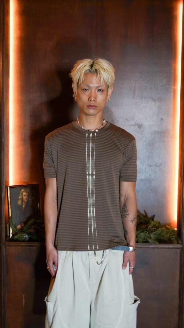 Nix | 🇰🇷 煙灰條紋修身上衣