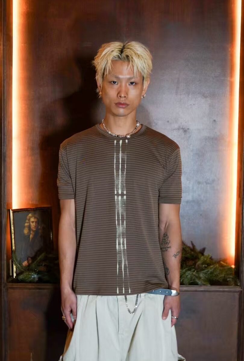 Nix | 🇰🇷 煙灰條紋修身上衣