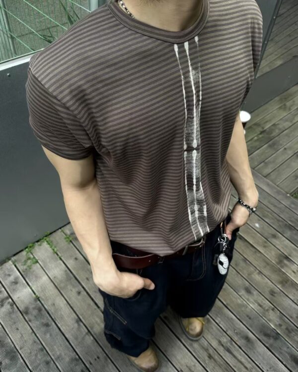 Nix | 🇰🇷 煙灰條紋修身上衣