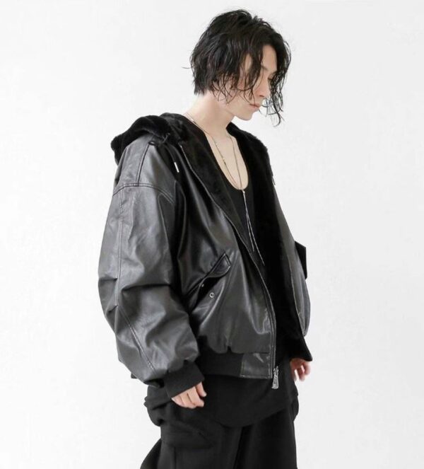 Nix | 🇰🇷皮革絨毛 雙面穿 連帽外套