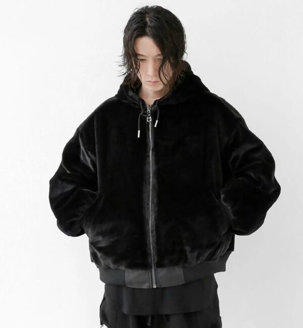 Nix | 🇰🇷皮革絨毛 雙面穿 連帽外套