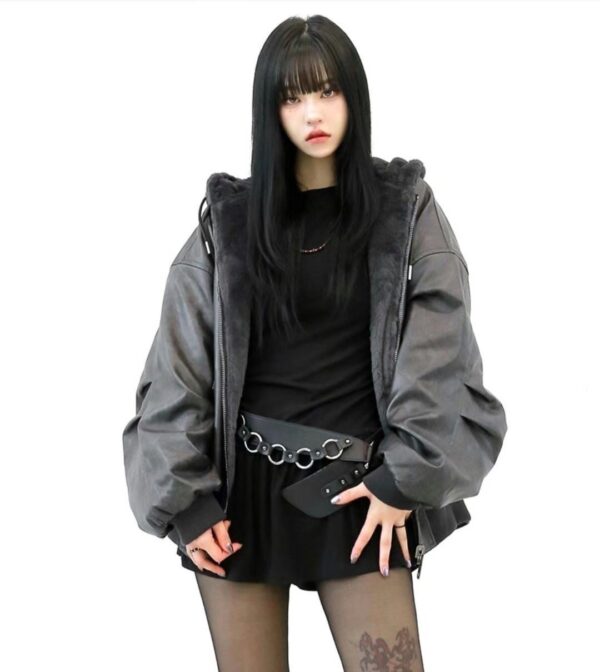 Nix | 🇰🇷皮革絨毛 雙面穿 連帽外套