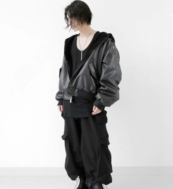 Nix | 🇰🇷皮革絨毛 雙面穿 連帽外套