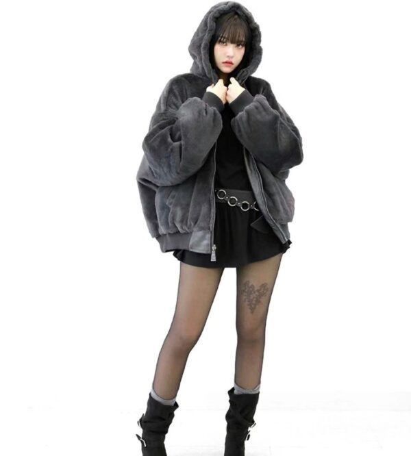 Nix | 🇰🇷皮革絨毛 雙面穿 連帽外套