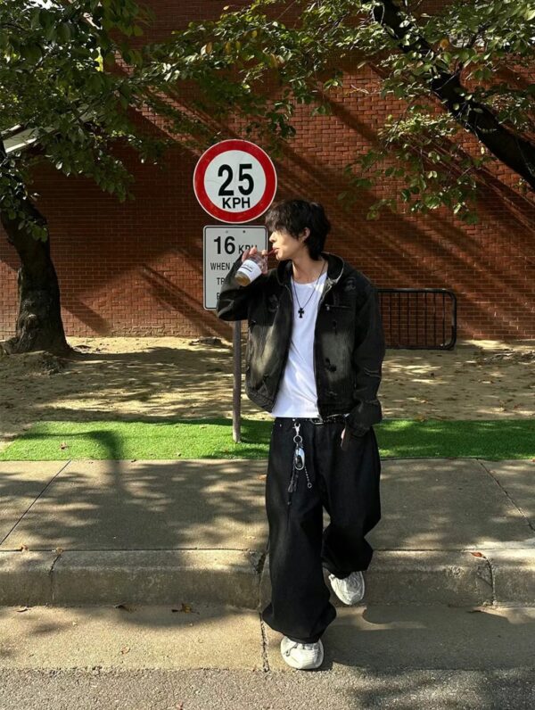 Nix | 🇰🇷 寬鬆丹寧闊腿牛仔褲