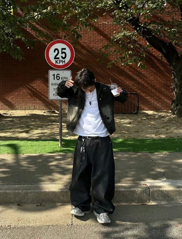 Nix | 🇰🇷 寬鬆丹寧闊腿牛仔褲