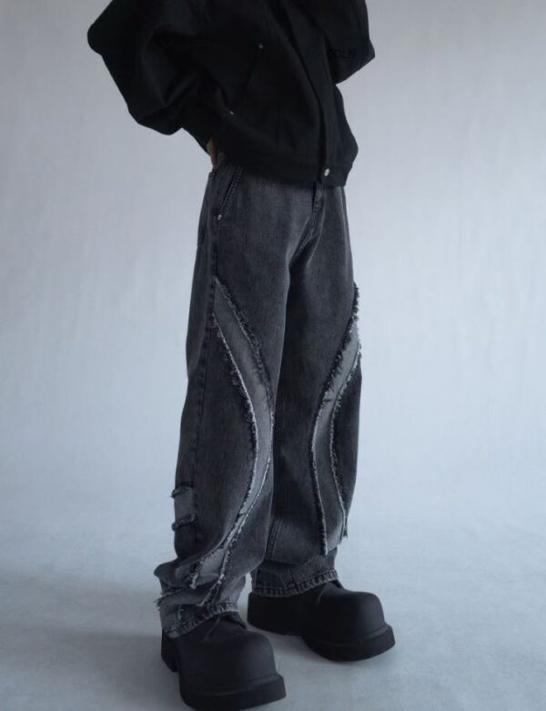 Nix | 🇰🇷 弧形不收邊牛仔褲