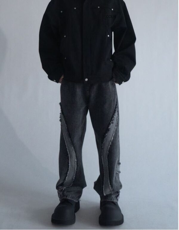 Nix | 🇰🇷 弧形不收邊牛仔褲