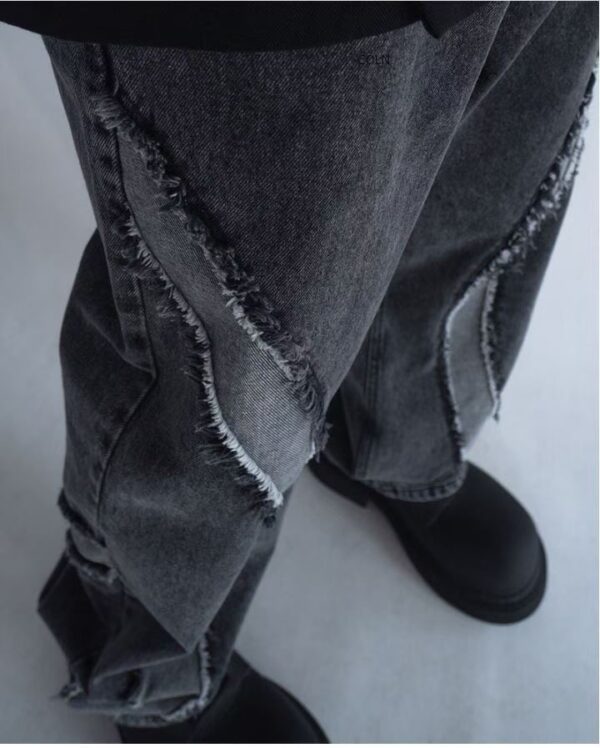 Nix | 🇰🇷 弧形不收邊牛仔褲