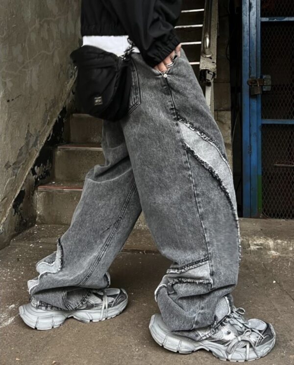 Nix | 🇰🇷 弧形不收邊牛仔褲