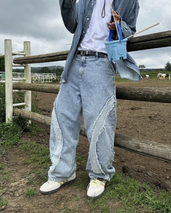 Nix | 🇰🇷 弧形不收邊牛仔褲