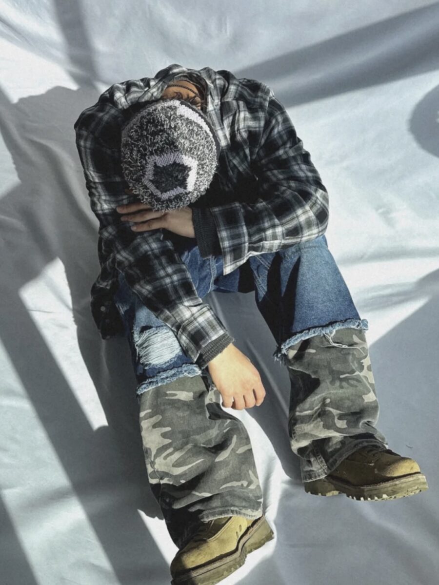 Nix | 🇰🇷 拼接迷彩破壞牛仔褲