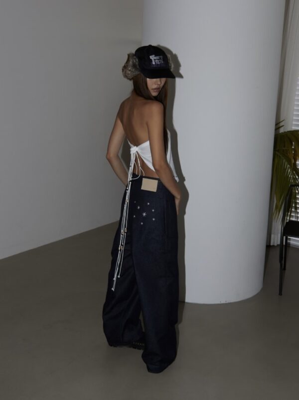 Nix | 🇰🇷 星星刺繡原色丹寧褲