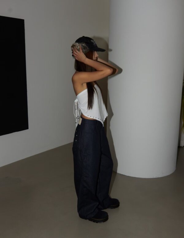 Nix | 🇰🇷 星星刺繡原色丹寧褲