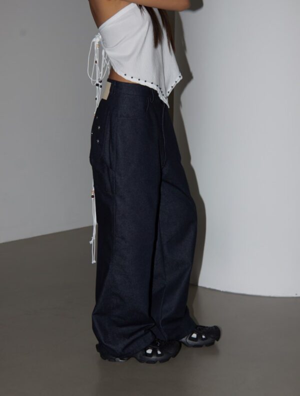 Nix | 🇰🇷 星星刺繡原色丹寧褲