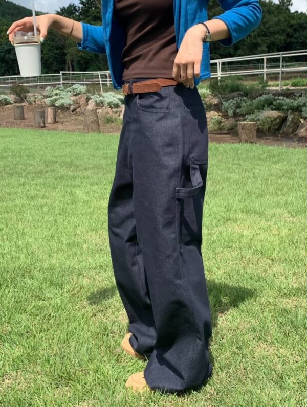 Nix | 🇰🇷 星星刺繡原色丹寧褲