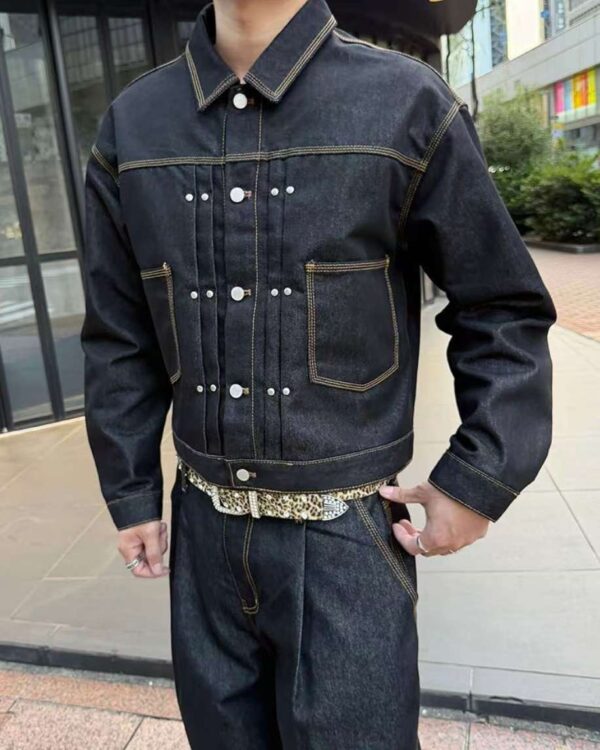 Nix | 🇰🇷 铆釘短版牛仔外套