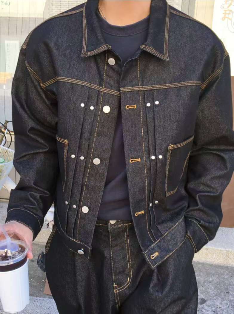 Nix | 🇰🇷 铆釘短版牛仔外套