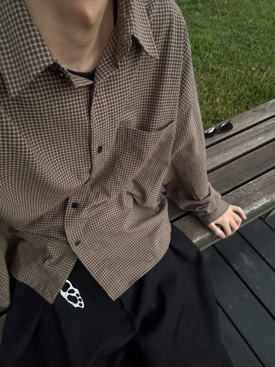 Nix | 🇰🇷 細格紋短版襯衫