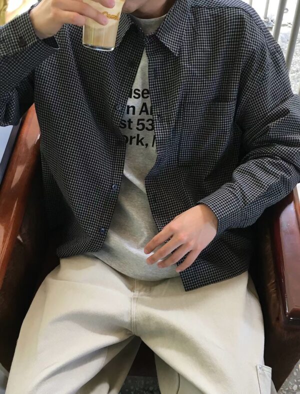 Nix | 🇰🇷 細格紋短版襯衫