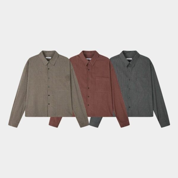 Nix | 🇰🇷 細格紋短版襯衫