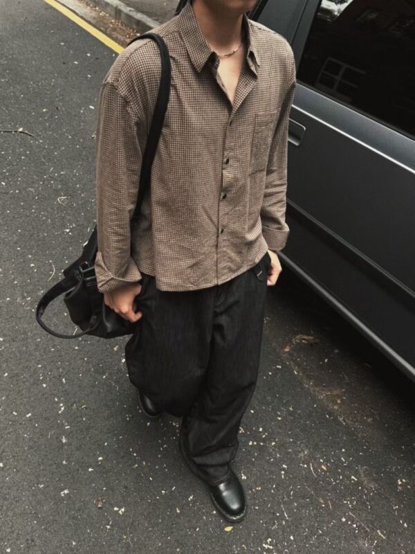 Nix | 🇰🇷 細格紋短版襯衫