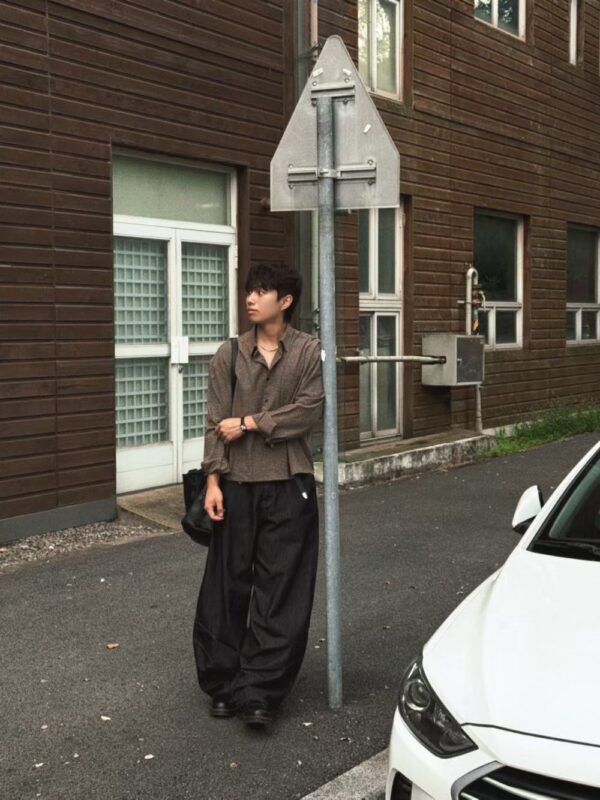 Nix | 🇰🇷 細格紋短版襯衫