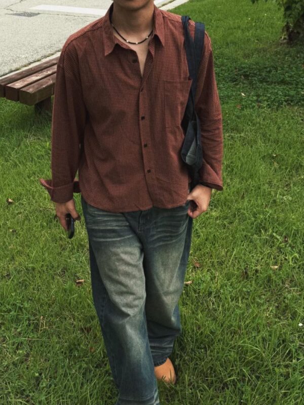 Nix | 🇰🇷 細格紋短版襯衫