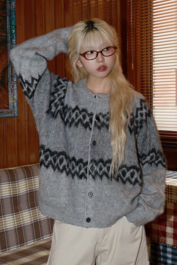 Nix | 🇰🇷 菱波紋針織外套