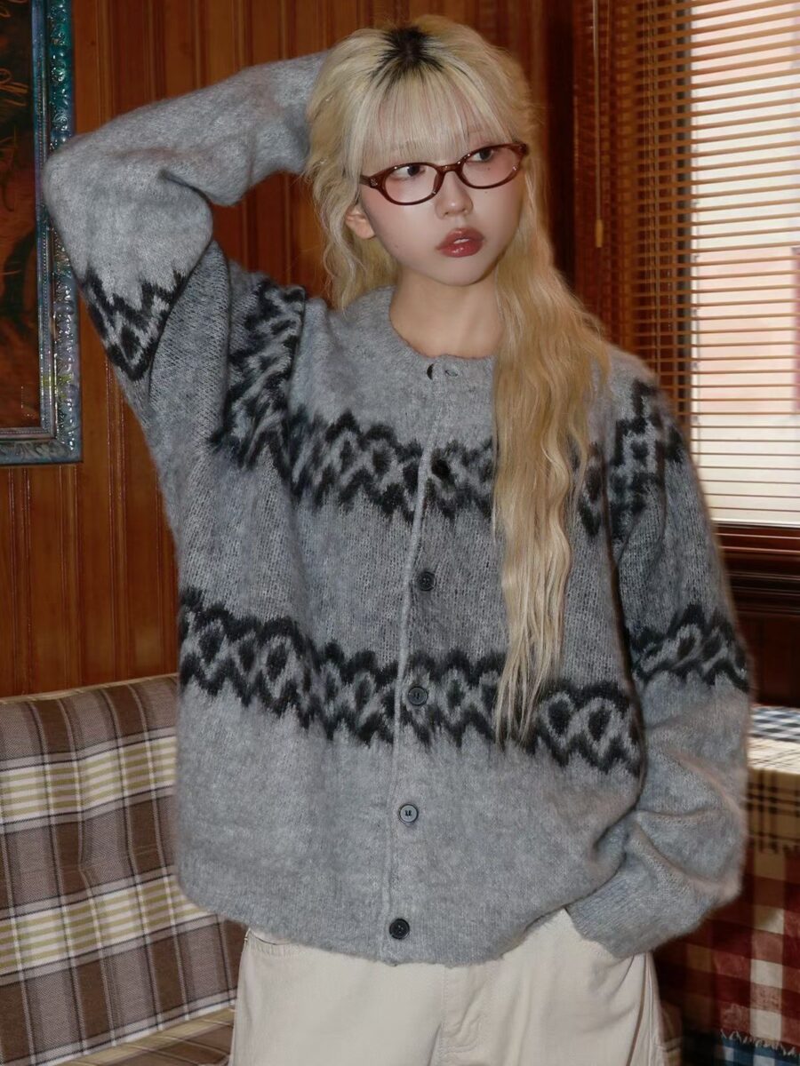 Nix | 🇰🇷 菱波紋針織外套