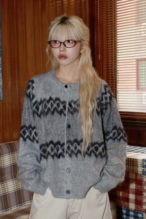 Nix | 🇰🇷 菱波紋針織外套