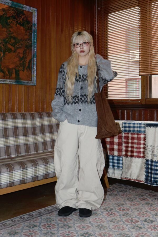 Nix | 🇰🇷 菱波紋針織外套